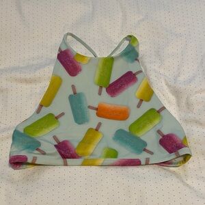 Divided Multicolor Popsicle Bikini Top